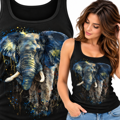 TANK TOP DAMSKI ZWIERZĘTA   SŁOŃ 2